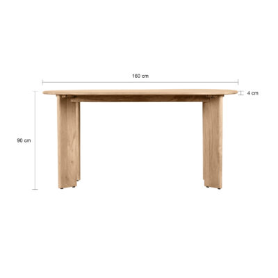 eettafel ovaal van mangohout, ovale eettafel, eettafel ovaal, tafel, eettafel, ovale eettafel 160 cm ,mangohouten eettafel,