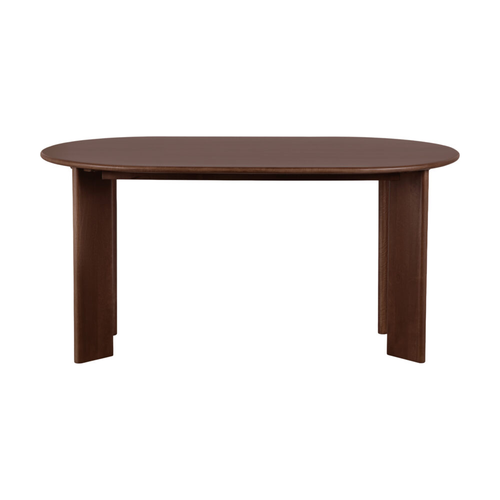 bruine ovale eettafel, ovale eettafel, eettafel ovaal, ovale eettafel 160 cm, mangohouten eettafel, eettafel ovaal van 160 cm