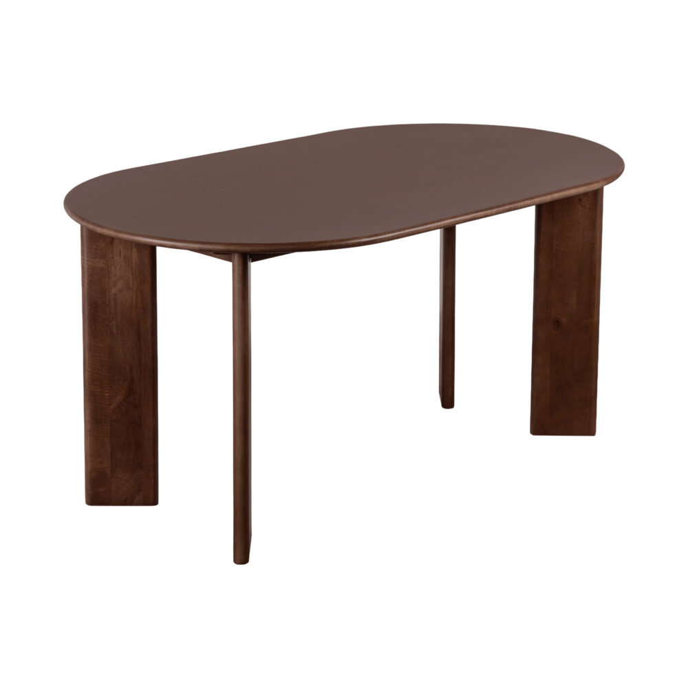 bruine ovale eettafel, ovale eettafel, eettafel ovaal, ovale eettafel 160 cm, mangohouten eettafel, eettafel ovaal van 160 cm