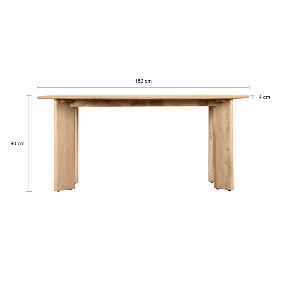 Ovale mangohouten eettafel van 180 cm, Ovale mangohouten eettafel, ovale eettafel, mangohouten eettafel, tafel,