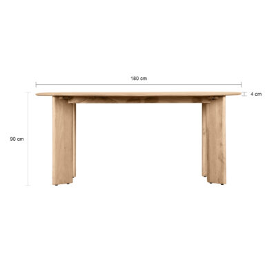 Ovale mangohouten eettafel van 180 cm, Ovale mangohouten eettafel, ovale eettafel, mangohouten eettafel, tafel,