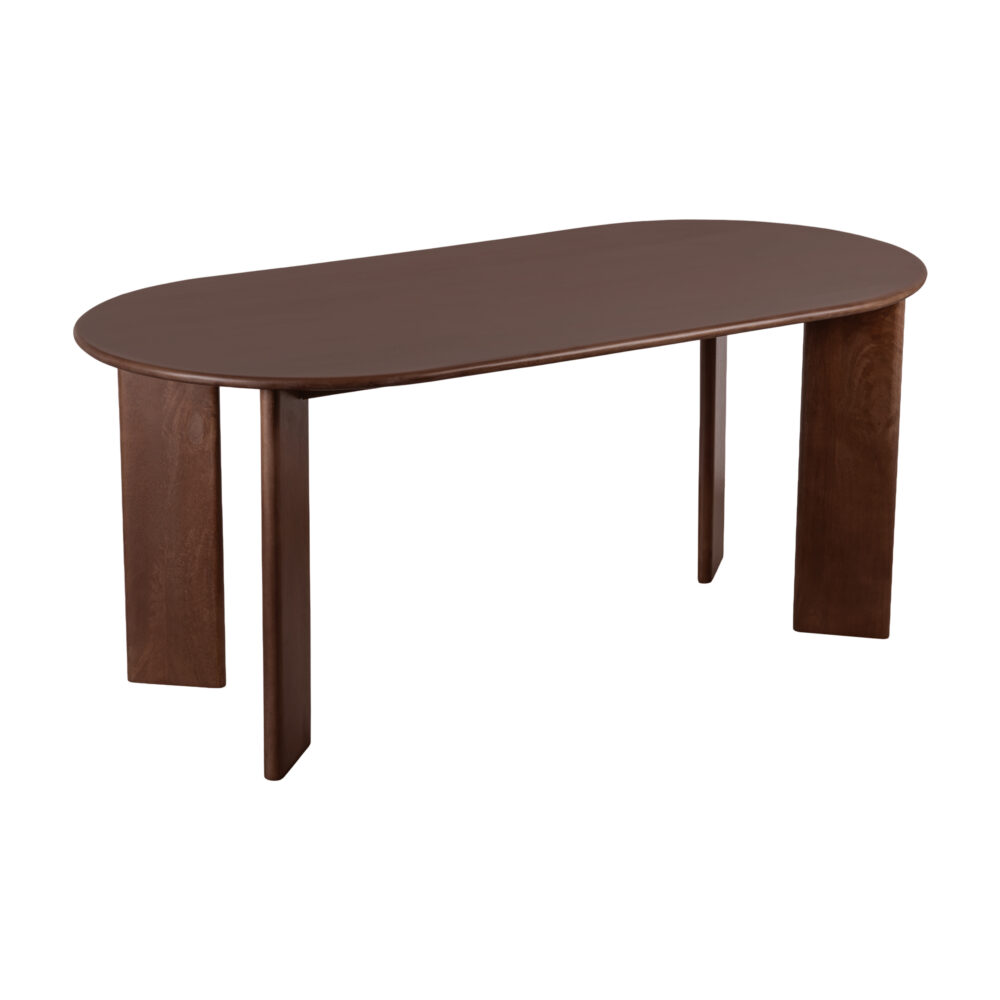 ovale eettafel van mangohout, ovale eettafel, tafel, mangohouten eettafel, eettafel, eettafel bruin