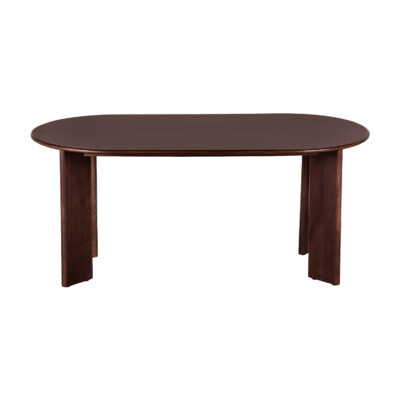 mangohouten eettafel, ovale eettafel van 180 cm, eettafel ovaal, ovale eettafel, ovale tafel, eettafel walnoot bruin, tafel