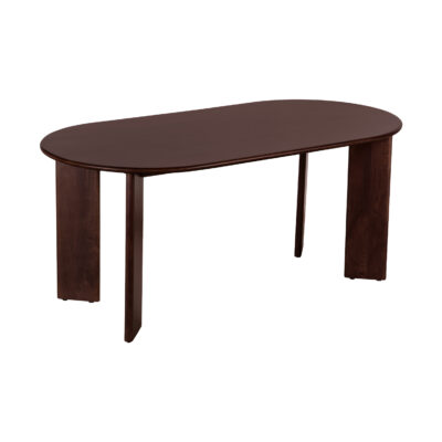 mangohouten eettafel, ovale eettafel van 180 cm, eettafel ovaal, ovale eettafel, ovale tafel, eettafel walnoot bruin, tafel