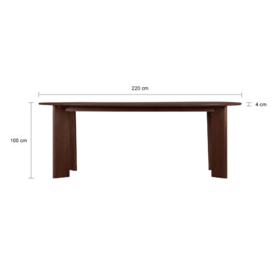 ovale eettafel, eettafel Lila, eettafel, mangohouten eettafel, tafel, Ovale eettafel van 220 cm,