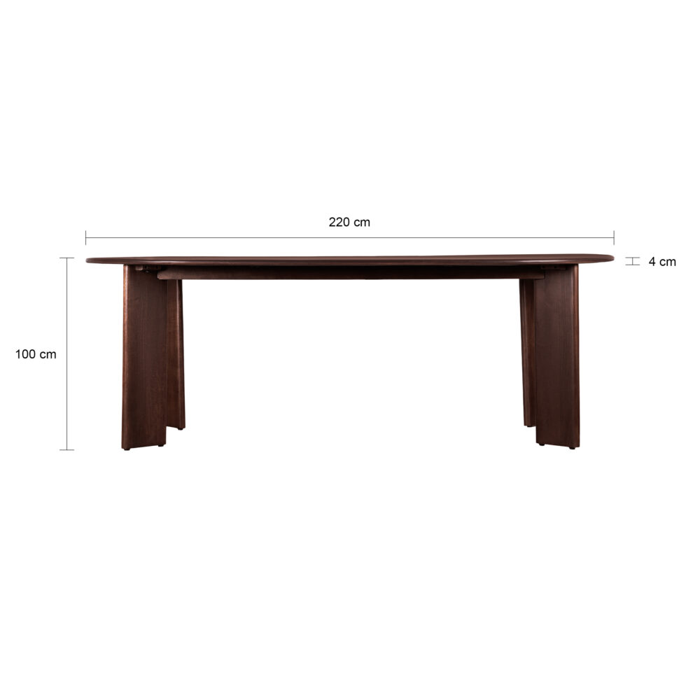 eettafel Lila, eettafel, ovale eettafel, mangohouten eettafel, tafel, Ovale eettafel van 220 cm,