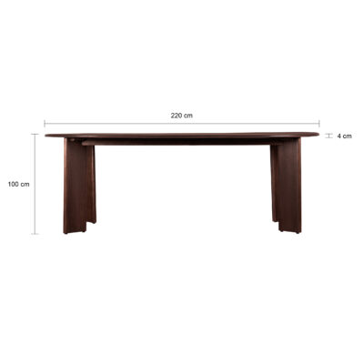 eettafel Lila, eettafel, ovale eettafel, mangohouten eettafel, tafel, Ovale eettafel van 220 cm,