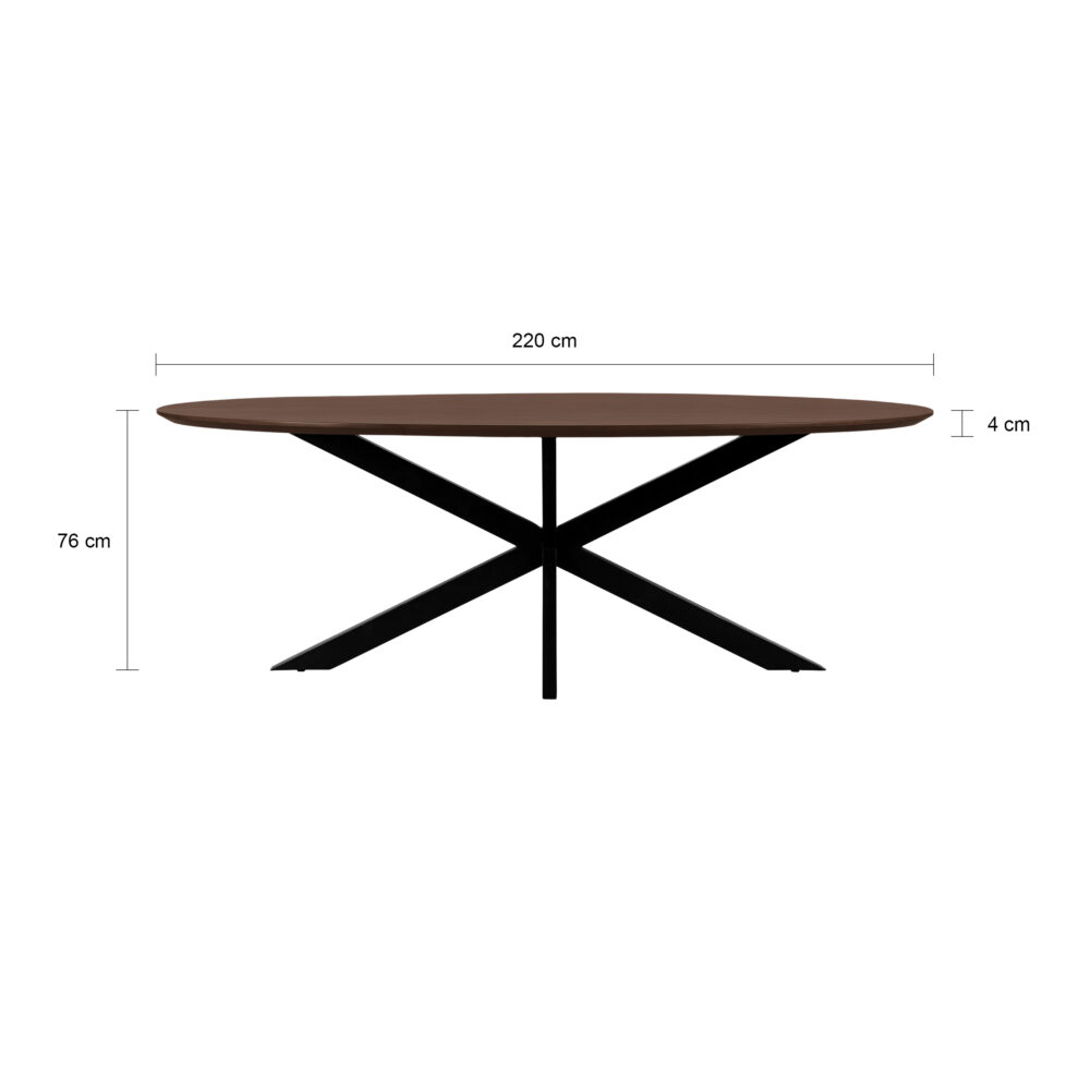 ovale mangohouten eettafel, ovale eettafel, eettafel 220x100, eettafel bruin, Eettafel, tafel,