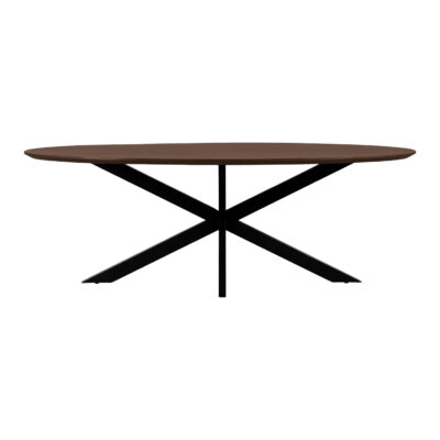 ovale mangohouten eettafel, ovale eettafel, eettafel 220x100, eettafel bruin, Eettafel, tafel,