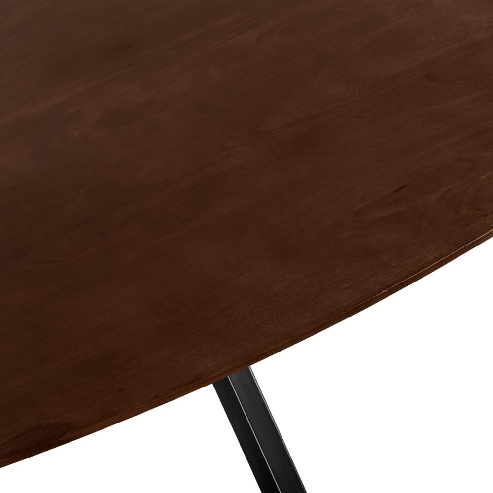 ovale mangohouten eettafel, ovale eettafel, eettafel 220x100, eettafel bruin, Eettafel, tafel,