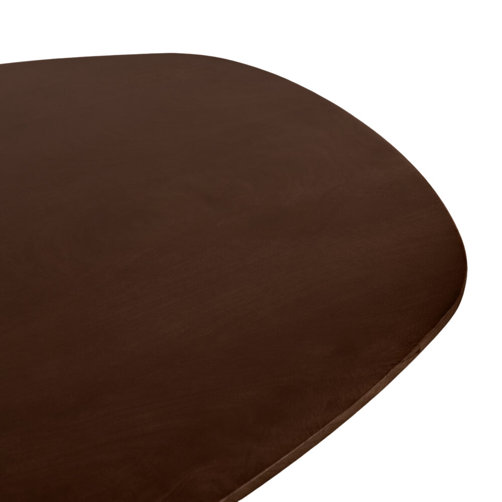 eettafel Sofia, bruine eettafel, Deens ovale tafelblad, Bruine eettafel, eettafel 160x90, mangohouten eettafel, tafel,