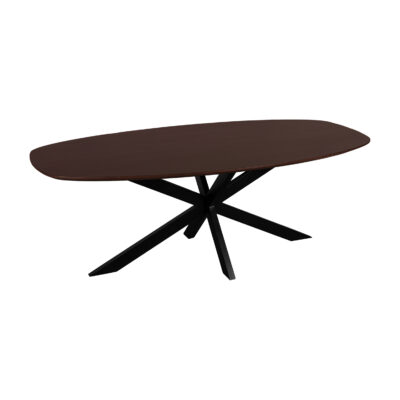 warm walnoot bruin, eettafel Sofia, tafel, eettafel, mangohouten eettafel, Deens ovale eettafel van 220x110 cm, Deens ovale eettafel,