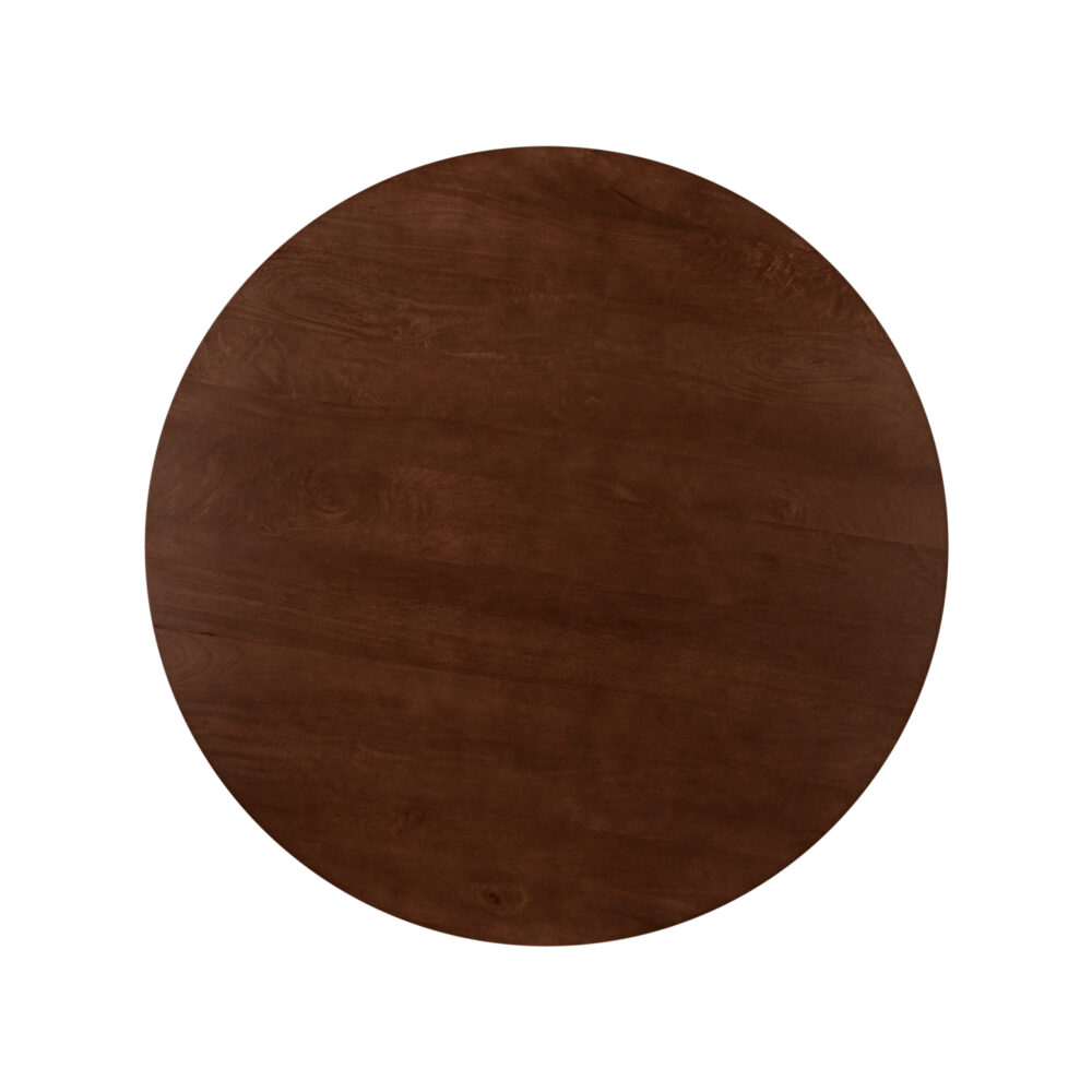 ronde mangohouten eettafel, ronde eettafel, tafel, ronde eettafel 150 cm, eettafel bruin, ronde tafel, eettafel met kruispoot, mangohouten eettafel,