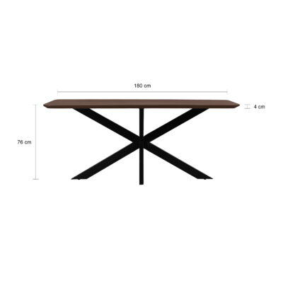 mangohouten eettafel, rechthoekige eettafel, eettafel 180x90, eettafel bruin, eettafel, tafel, Rechthoekige eettafel van 180x90 cm,