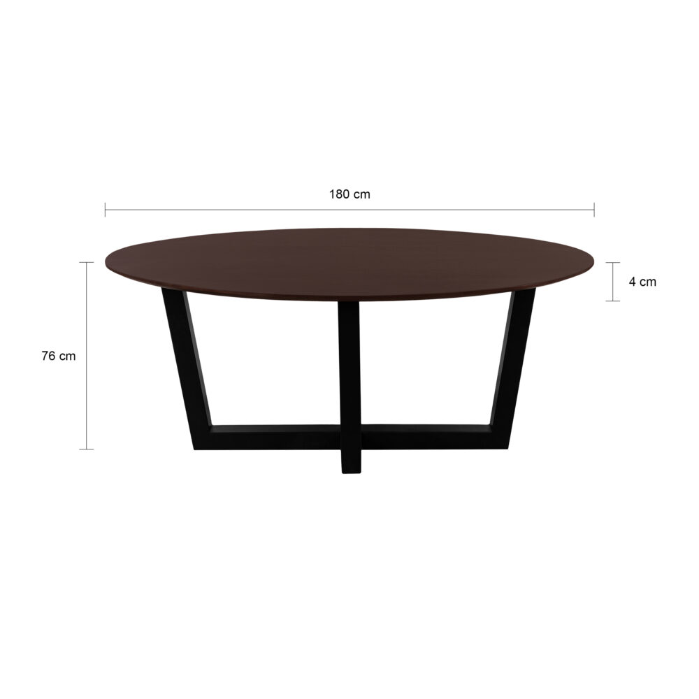 W-poot, eettafel Sofia, eettafel, ovale eettafel, ovale eettafel van 180x90 cm, tafel, mangohouten eettafel,