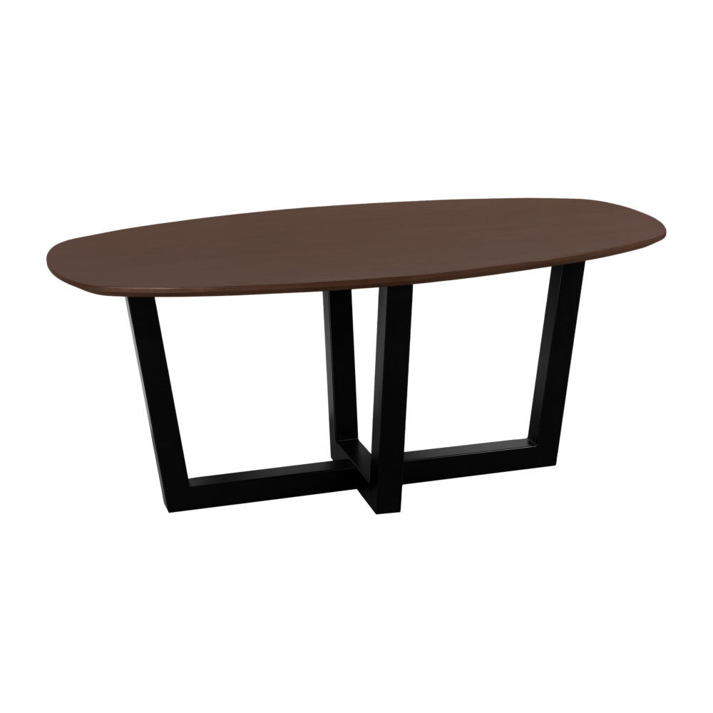 eettafel Sofia, eettafel, tafel, mangohouten eettafel, W-poot, bruine eettafel,