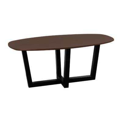 eettafel Sofia, eettafel, tafel, mangohouten eettafel, W-poot, bruine eettafel,