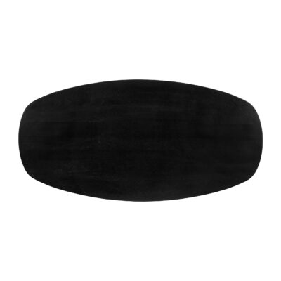 zwarte Sofia tafel, eettafel, eettafel Sofia, W-poot, 180x90, Deens ovale eettafel, tafel, mangohouten eettafel, zwarte eettafel,
