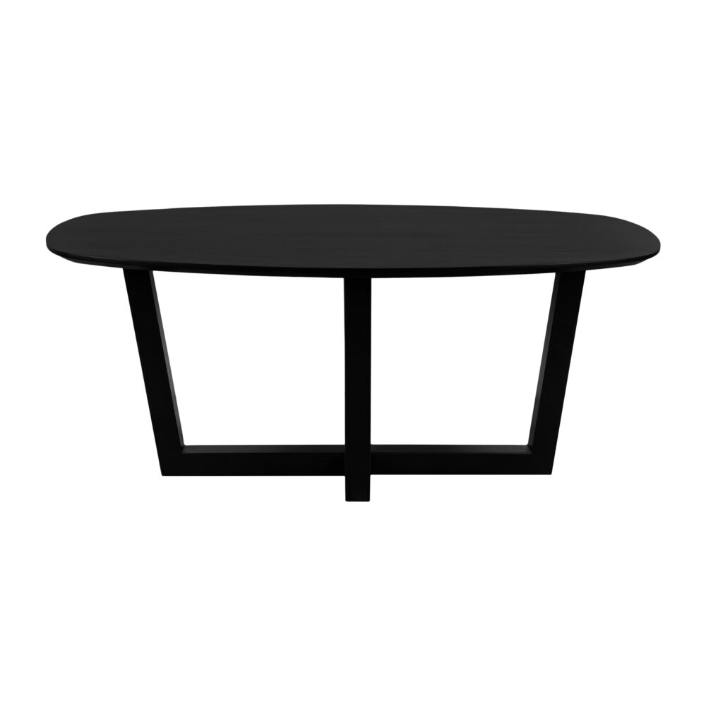 zwarte Sofia tafel, eettafel, eettafel Sofia, W-poot, 180x90, Deens ovale eettafel, tafel, mangohouten eettafel, zwarte eettafel,