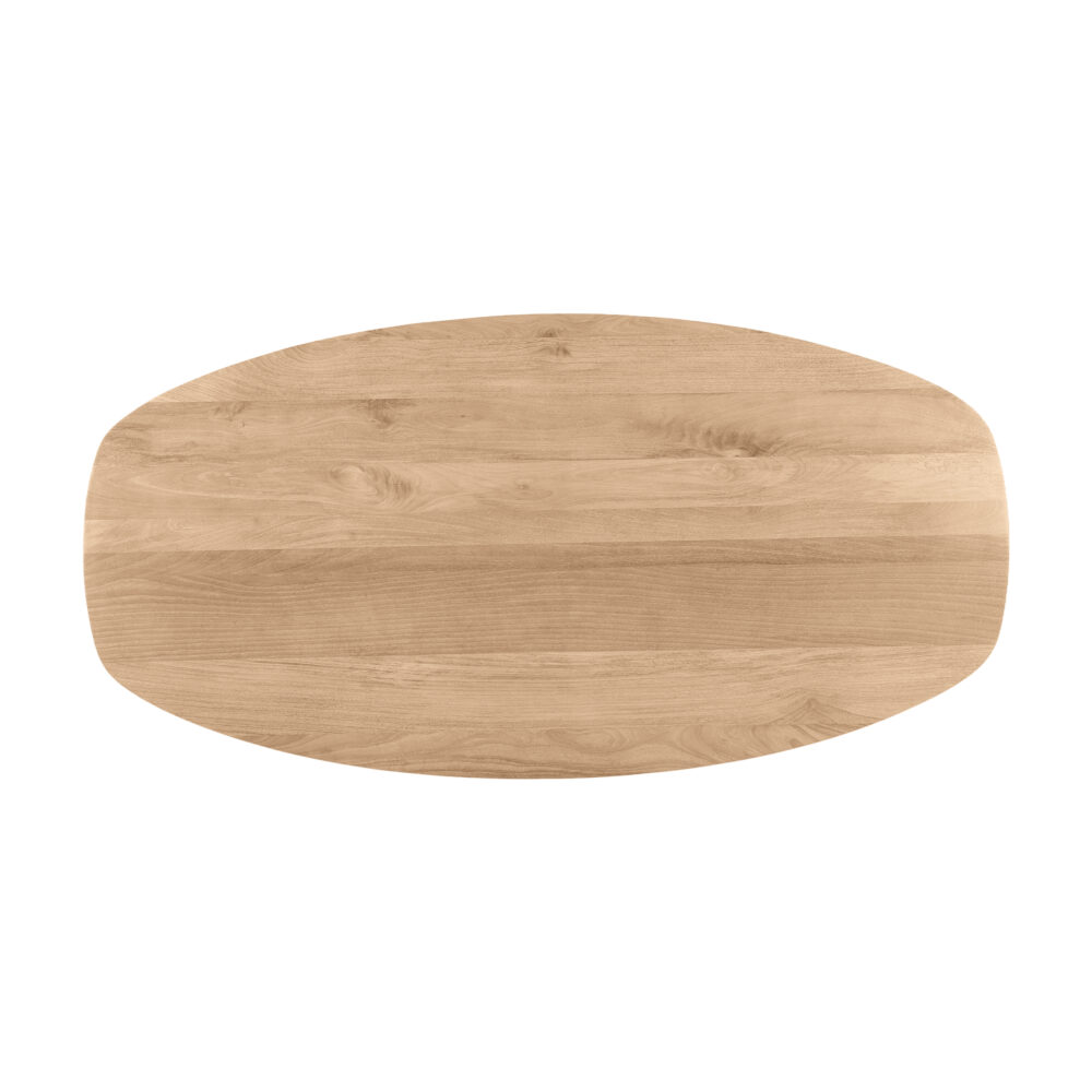 naturel eettafel, eettafel Sofia, Deens ovale eettafel, mangohouten eettafel, W-poot, eettafel van 220x110 cm,