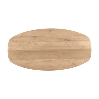 naturel eettafel, eettafel Sofia, Deens ovale eettafel, mangohouten eettafel, W-poot, eettafel van 220x110 cm,