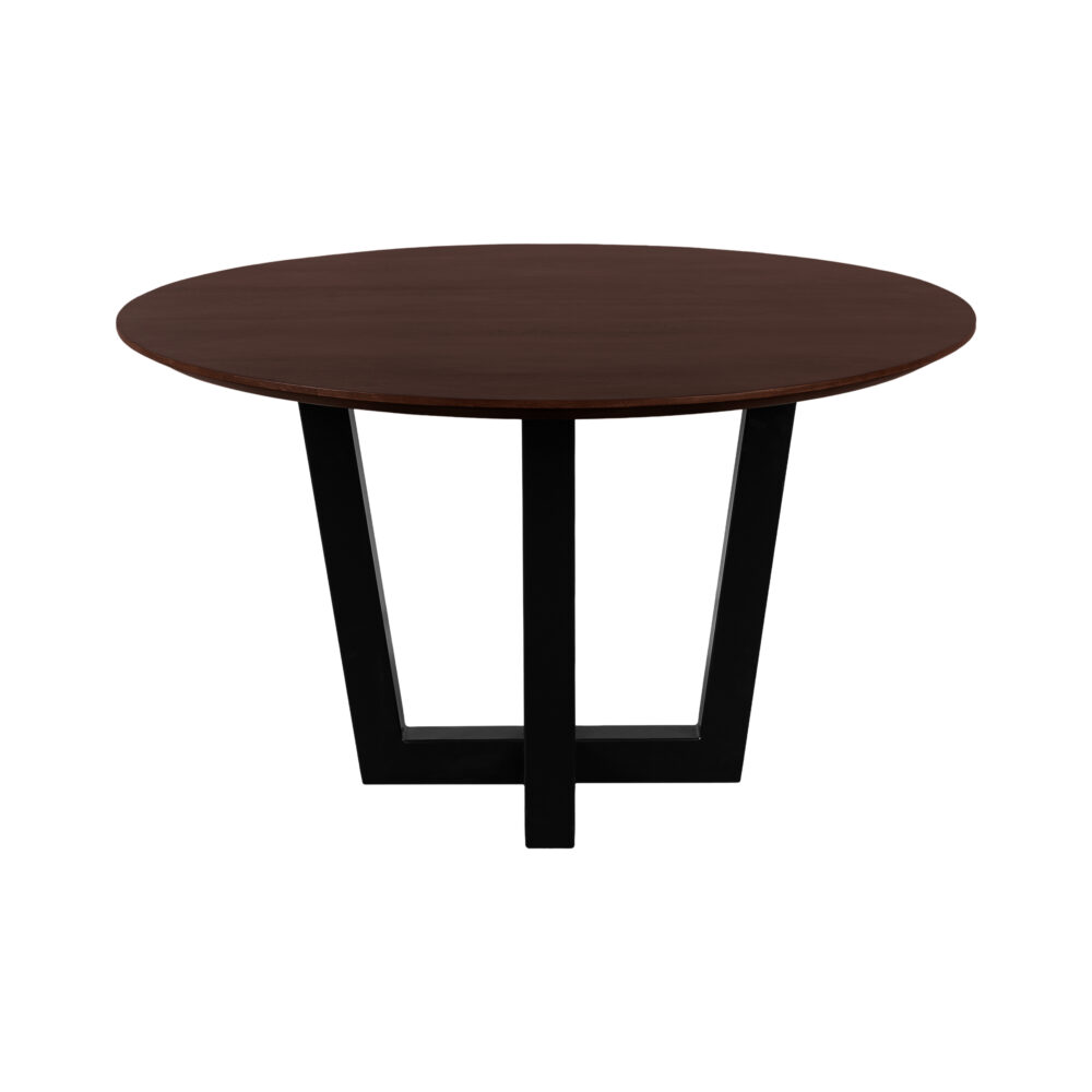 W-poot, eettafel Sofia, ronde eettafel van ø120 cm, tafel, mangohouten eettafel, eettafel, rond tafelblad van ø120 cm,