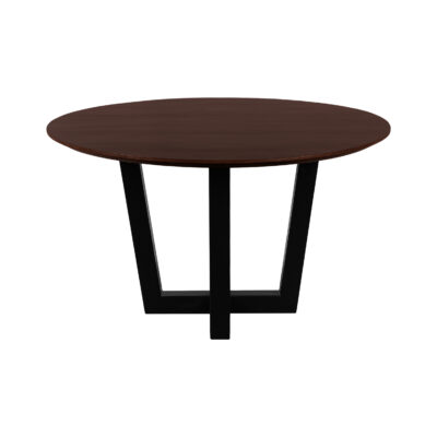 W-poot, eettafel Sofia, ronde eettafel van ø120 cm, tafel, mangohouten eettafel, eettafel, rond tafelblad van ø120 cm,