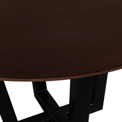 W-poot, eettafel Sofia, ronde eettafel van ø120 cm, tafel, mangohouten eettafel, eettafel, rond tafelblad van ø120 cm,