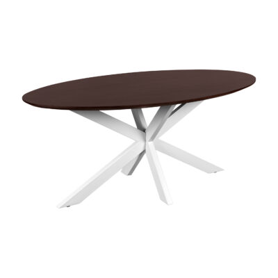 eettafel Sofia, eettafel, ovale eettafel, witte kruispoot, mangohouten eettafel, tafel, Ovale eettafel van 180x90 cm,