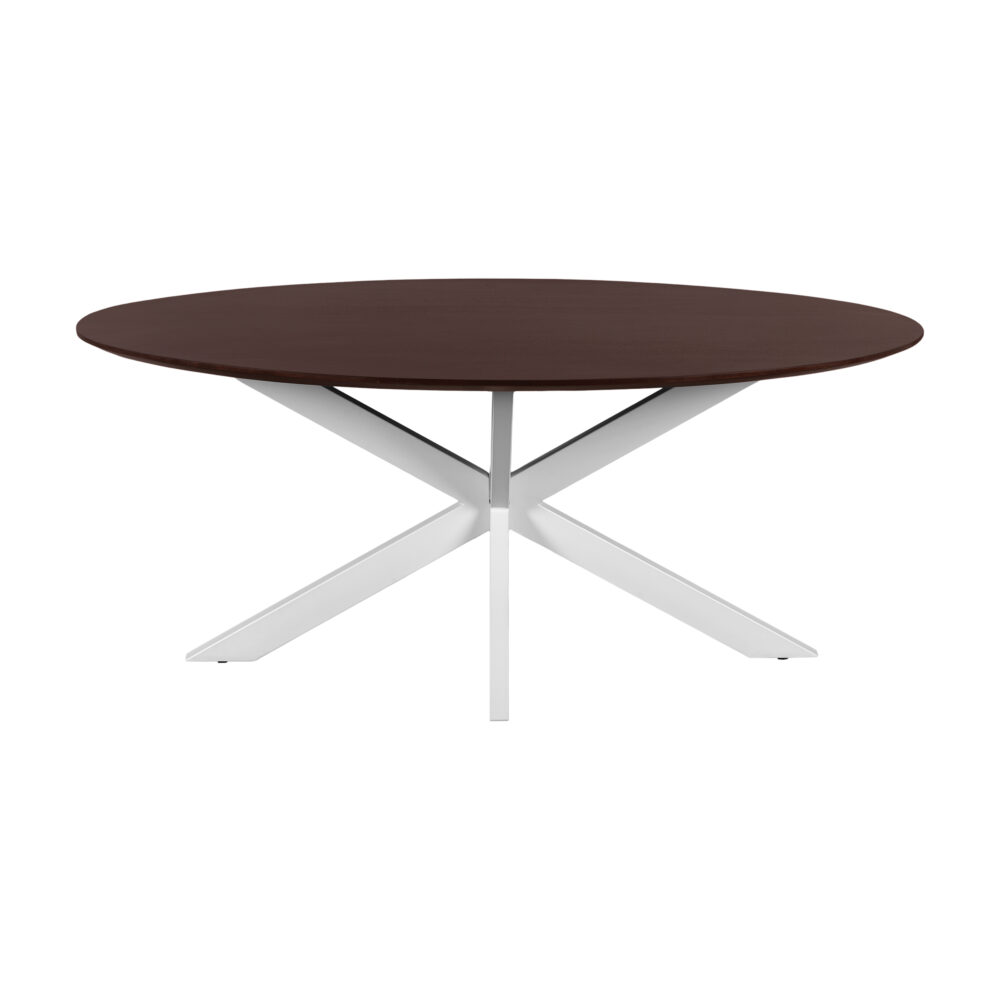 eettafel Sofia, eettafel, ovale eettafel, witte kruispoot, mangohouten eettafel, tafel, Ovale eettafel van 180x90 cm,