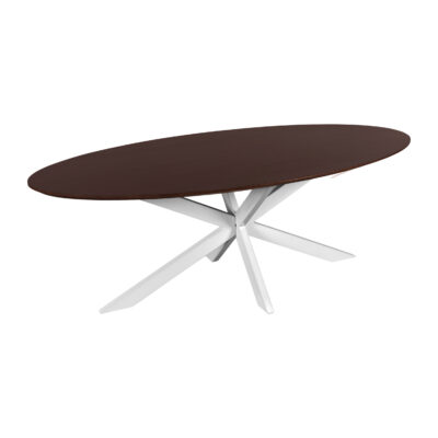 eettafel Sofia van 220x100 cm, eettafel Sofia, Witte X poot, eettafel, mangohouten eettafel, witte kruispoot, tafel,
