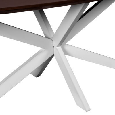 eettafel Sofia van 220x100 cm, eettafel Sofia, Witte X poot, eettafel, mangohouten eettafel, witte kruispoot, tafel,