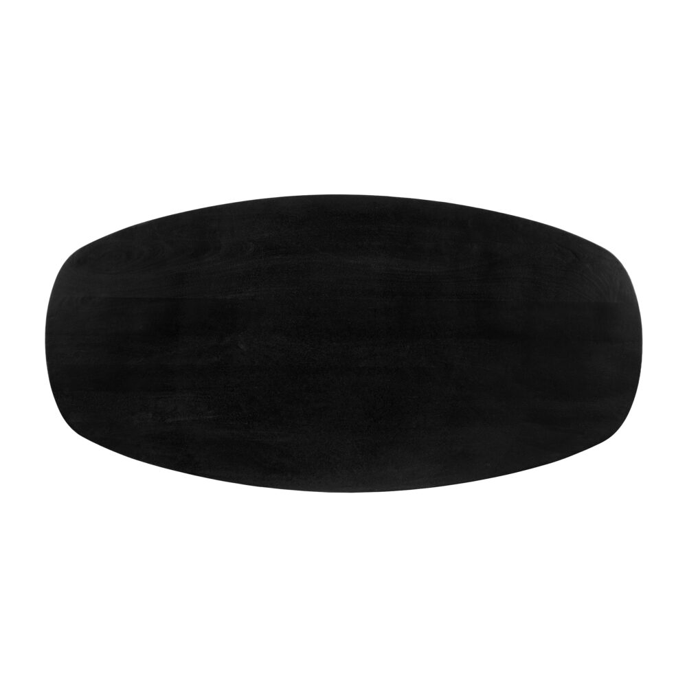 zwarte eettafel, eettafel Sofia, Deens ovale eettafel, eettafel, eettafel van 180x90 cm, tafel, Witte kruispoot