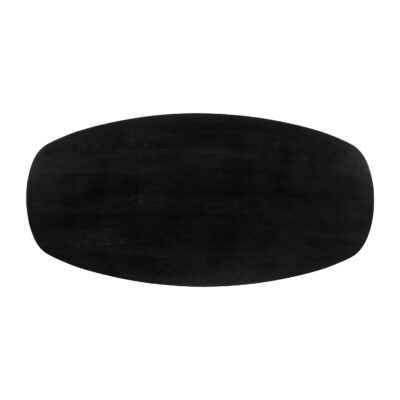 zwarte eettafel, eettafel Sofia, Deens ovale eettafel, eettafel, eettafel van 180x90 cm, tafel, Witte kruispoot