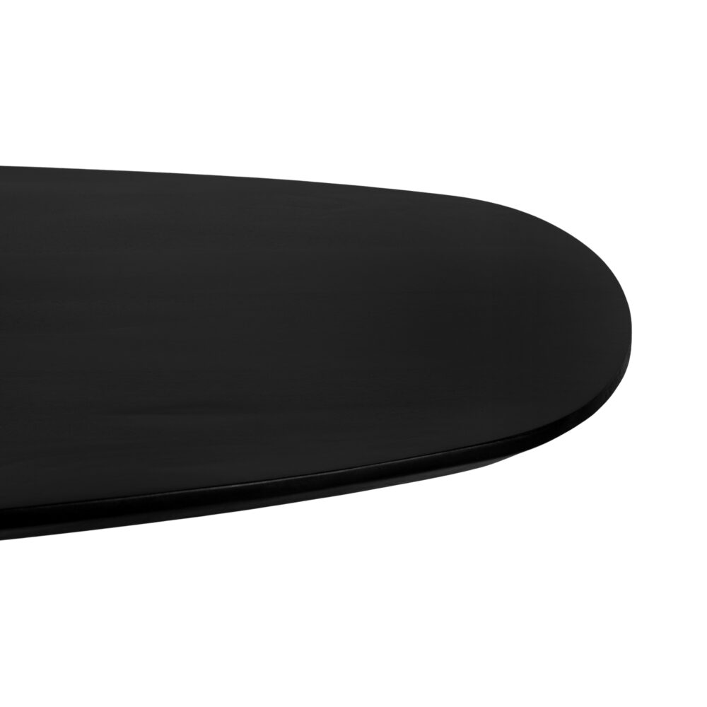 zwarte eettafel, eettafel Sofia, Deens ovale eettafel, eettafel, eettafel van 180x90 cm, tafel, Witte kruispoot