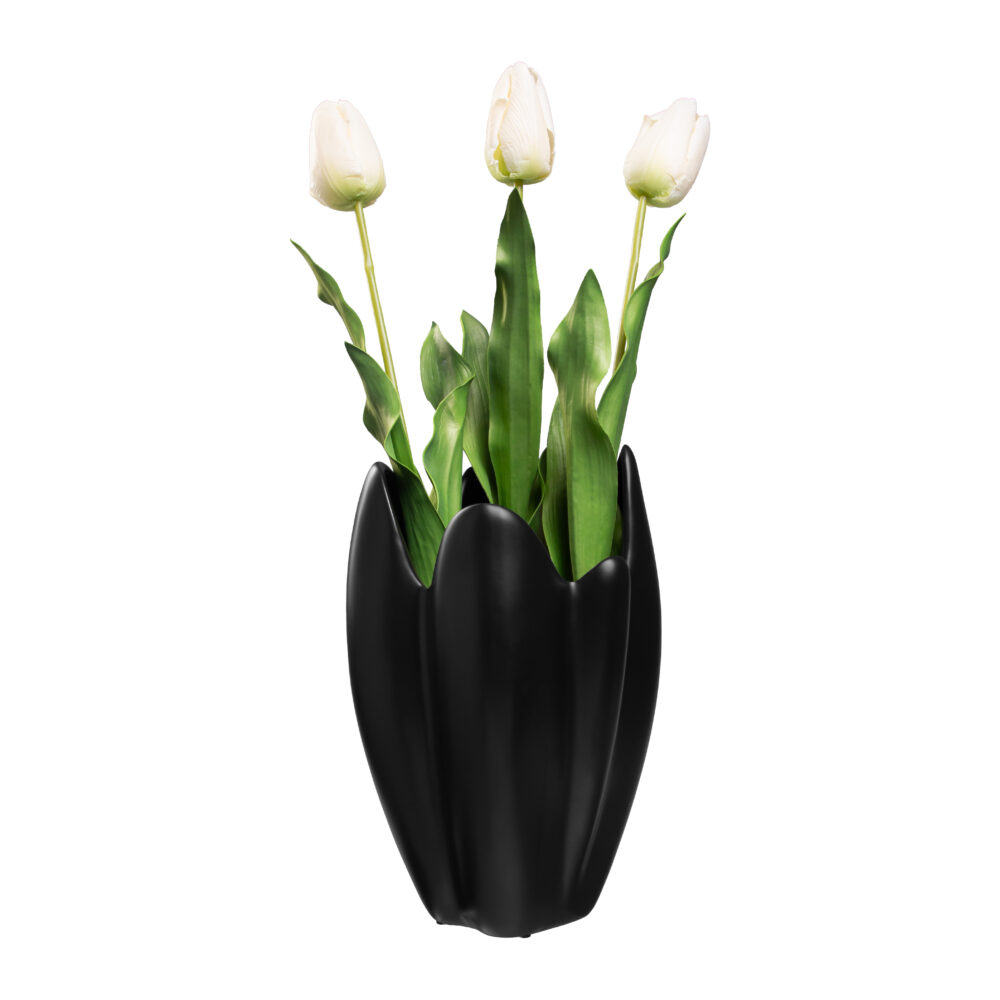 zwarte siervaas, zwarte vaas, keramische vaas, bloemenvaas, organische vaas, vaas, siervaas,
