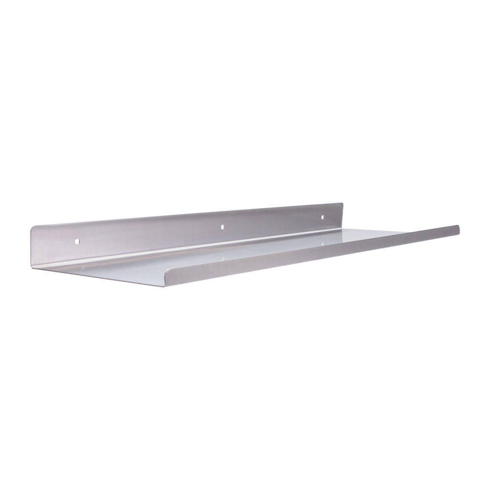 zilveren muurplank, zwevende muurplank, zilver, wandplank, 40x14x5 cm, wandrekje, metalen wandplank, muurplank, wandplankje, plank, zwevende opbergplek.,