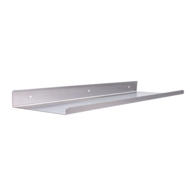 zilveren muurplank, zwevende muurplank, zilver, wandplank, 40x14x5 cm, wandrekje, metalen wandplank, muurplank, wandplankje, plank, zwevende opbergplek.,