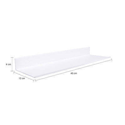 witte wandplank van QUVIO, wandplank, plank, witte wandplank, muurplank, plank aan de muur, zwevende opbergplek, metalen wandrekje
