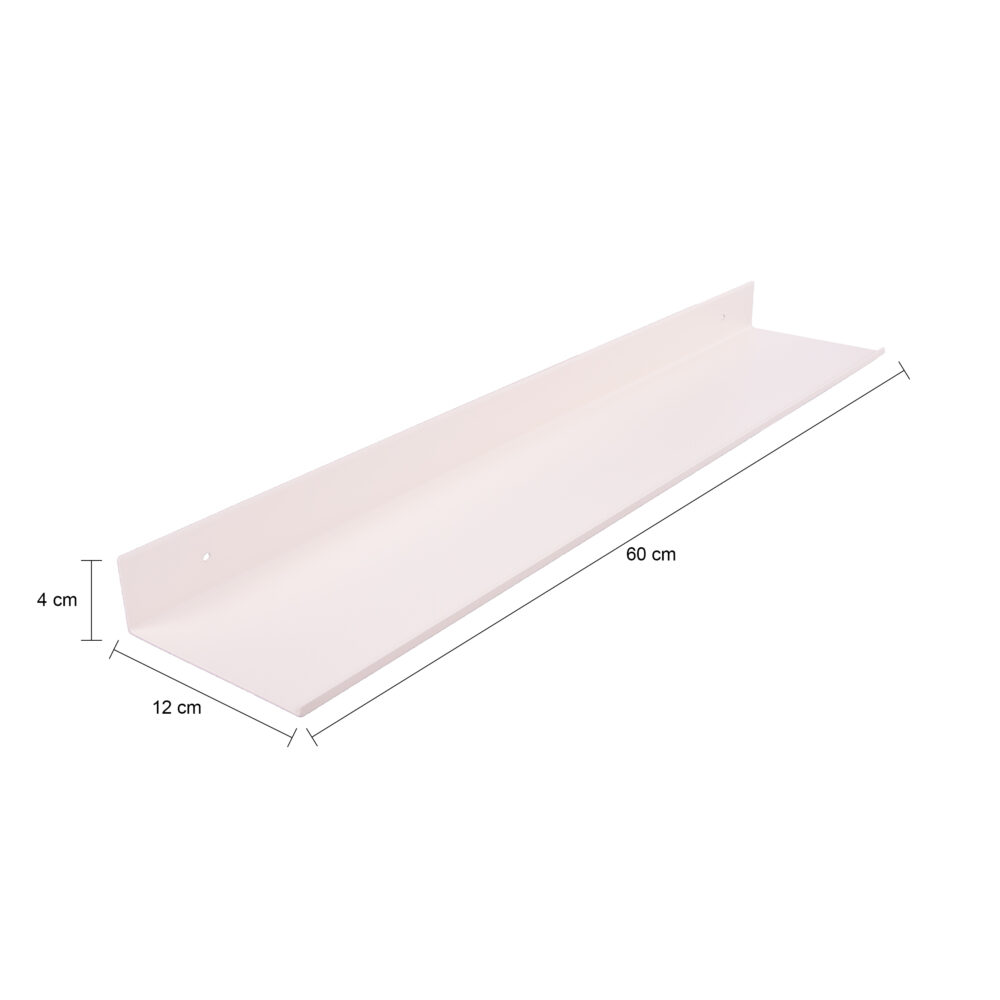 wandplank, wandplank van 60 cm, beige wandplank, metaal, 60 cm, metalen muurplank, plank
