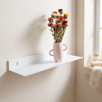 witte wandplank, wandplank van 60 cm, metalen muurplank, metalen wandplank, zwevende wandrek, wandplank, plank, muurplank van 60 cm,
