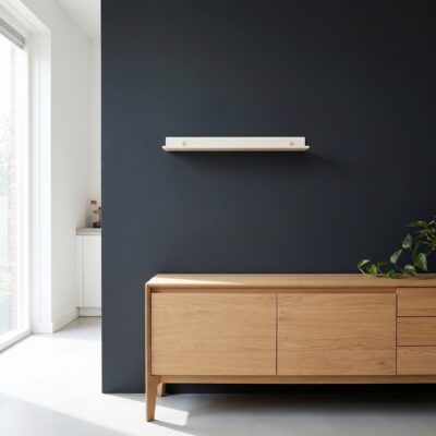 zwevende wandplank beige, plank, Metalen wandplank, wandplank, beige wandplank, zwevende opbergplek, muurplank is 40 cm, muurplank, metalen wandrekje,