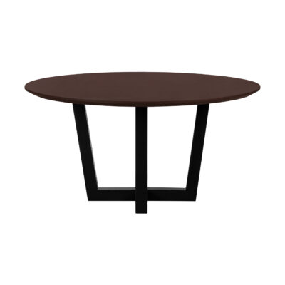 Sofia, eettafel, ronde eettafel van ø150 cm, ronde tafel, tafel, zwarte W-poot, mangohouten eettafel, walnoot bruine, ø150 cm,