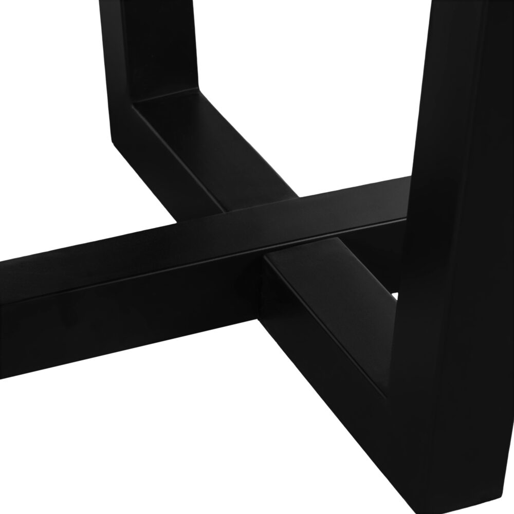 Sofia, eettafel, ronde eettafel van ø150 cm, ronde tafel, tafel, zwarte W-poot, mangohouten eettafel, walnoot bruine, ø150 cm,