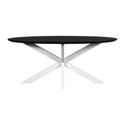 eettafel Sofia, witte kruispoot, 180x90x76 cm, eettafel, Ovale eettafel, witte kruispoot, Ovale eettafel van 180x90 cm,