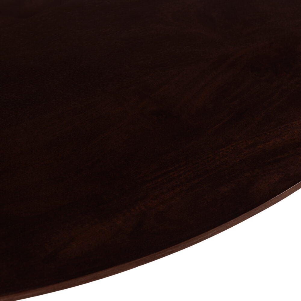 ronde eettafel, ronde tafel, walnoot bruine eettafel, witte X poot, Ronde eettafel 130 cm, eettafel, mangohouten eettafel, eettafel walnoot bruin