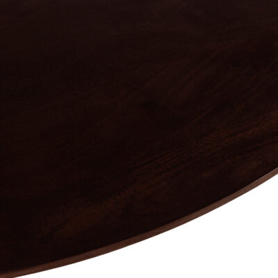 ronde eettafel, ronde tafel, walnoot bruine eettafel, witte X poot, Ronde eettafel 130 cm, eettafel, mangohouten eettafel, eettafel walnoot bruin
