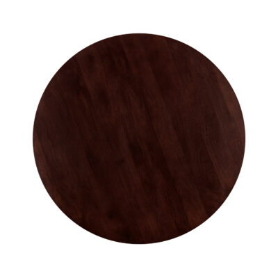 ronde eettafel, ronde tafel, walnoot bruine eettafel, witte X poot, Ronde eettafel 130 cm, eettafel, mangohouten eettafel, eettafel walnoot bruin