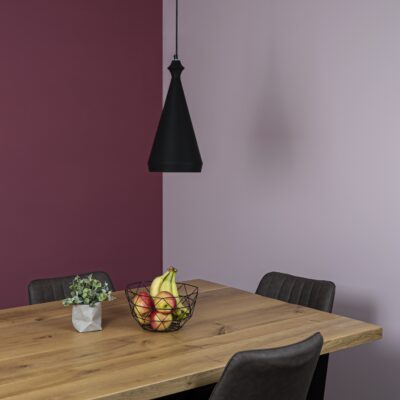 Zwarte verlichting voor boven de eettafel