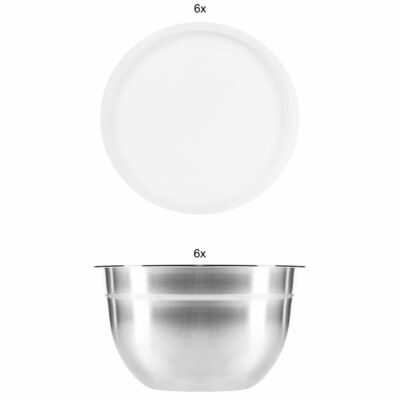 RVS mengkommen met deksels